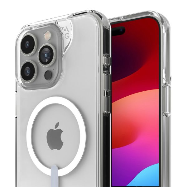 قاب مگ‌سیف زگ مدل ZAGG Clear Snap Case مناسب iPhone ۱۵ Pro رنگ شفاف