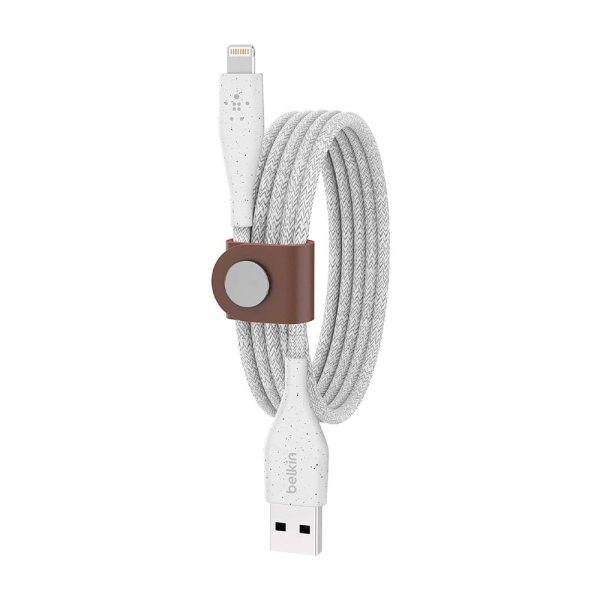 کابل شارژ بلکین Lightning to USB-A مدل DuraTek طول ۳ متر | رنگ سفید