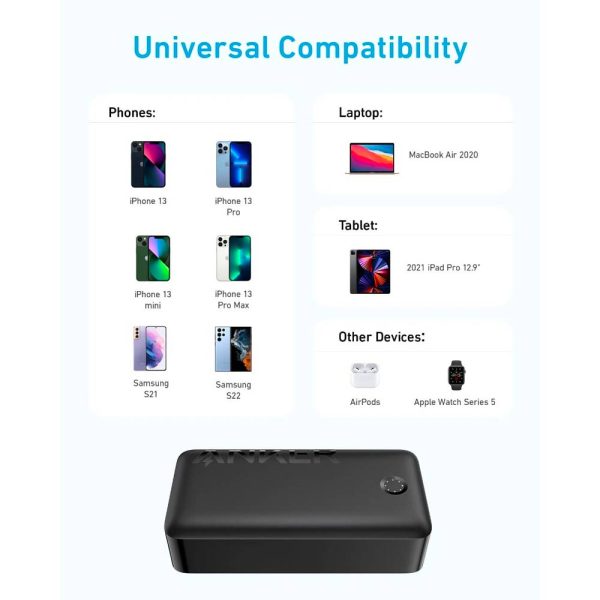 پاوربانک انکر مدل A1377 با ظرفیت 40000 میلی آمپر ساعت