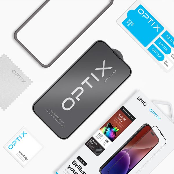 گلس محافظ نمایشگر آیفون 15 پرو برند یونیک UNIQ OPTIX