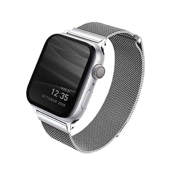 بند اپل واچ طرح میلانس برند یونیک مدل Uniq Dante for apple watch 42/44 mm_ رنگ سیلور