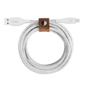 کابل شارژ بلکین Lightning to USB-A مدل DuraTek طول ۳ متر | رنگ سفید