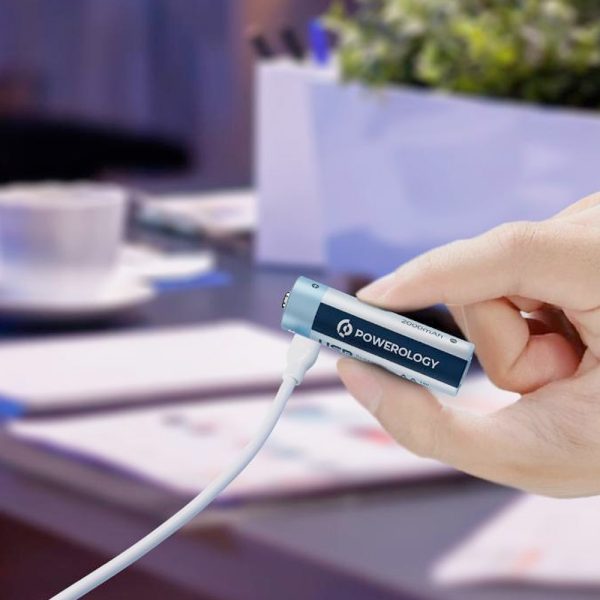باطری قلمی شارژی پاورولوژی Powerology Rechargeable Battery پک ۴تایی