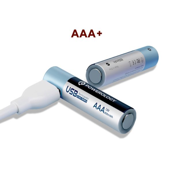 باطری نیم قلم شارژی پاورولوژی Powerology Rechargeable Battery پک ۴تایی