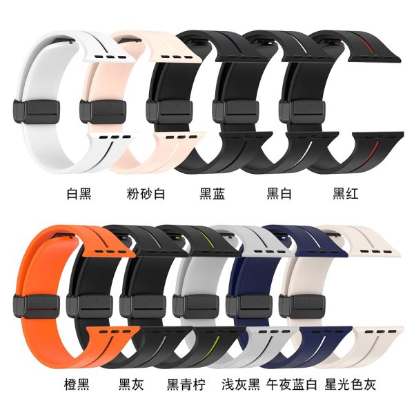 بند اپل واچ سیلیکونی مگنتی دو رنگ در 6 رنگ