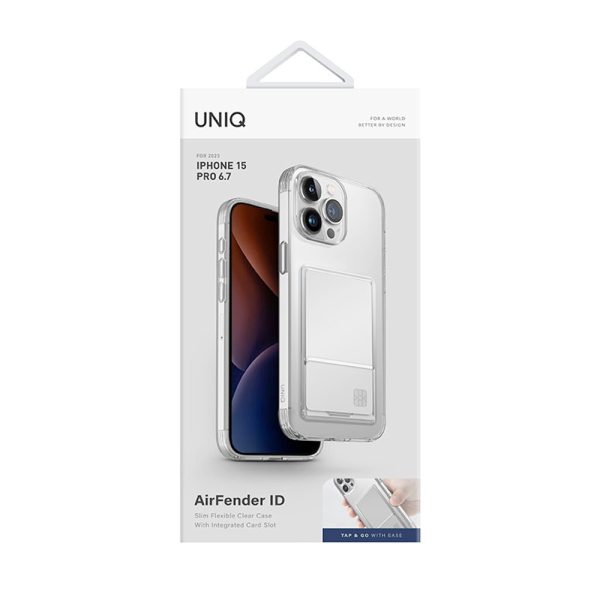 قاب آیفون ۱۵ پرو شفاف برند یونیک مدل UNIQ HYBRID IPHONE 15 Pro AIR FENDER ID