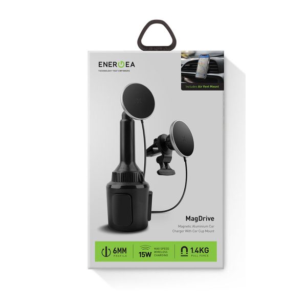پایه نگهدارنده لیوانی و شارژ مگسیف انرژیا برای داخل خودرو مدل MagDrive