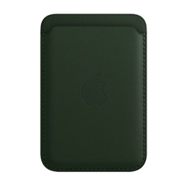 جاکارتی مگ سیف چرمی اپل مدل iPhone Leather Wallet with MagSafe-Sequoia Green - رنگ سبز
