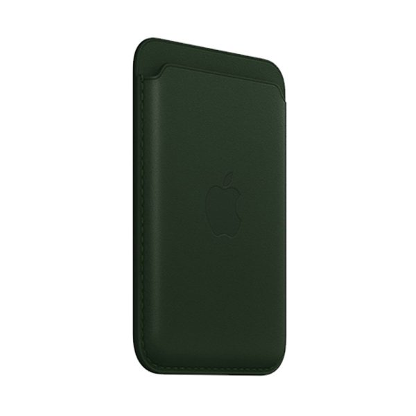 جاکارتی مگ سیف چرمی اپل مدل iPhone Leather Wallet with MagSafe-Sequoia Green - رنگ سبز