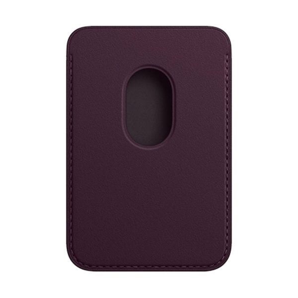 جاکارتی مگ سیف چرمی اپل مدل iPhone Leather Wallet with MagSafe-Dark Cherry - آلبالویی تیره