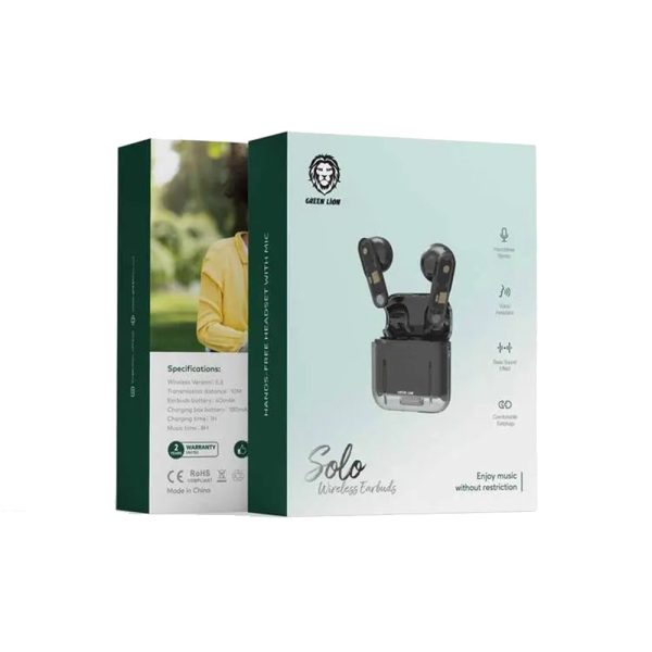 هدفون بلوتوثی گرین لاین مدل solo wireless earbuds رنگ مشکی