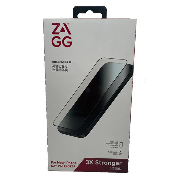 محافظ صفحه نمایش آیفون ۱۵ پرو مکس برند زگ مدل ZAGG Glass Plus Edge Iphone 15 pro