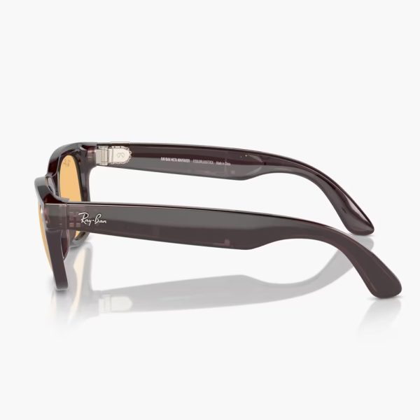 عینک هوشمند ری بن متا | RAY BAN | META Wayfarer مدل Shiny Rebel Black - Amber