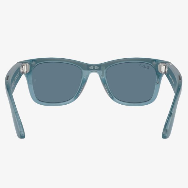 عینک هوشمند ری بن متا | RAY BAN | META Wayfarer مدل Matte Jeans Transparent - Polar Dusty Blue