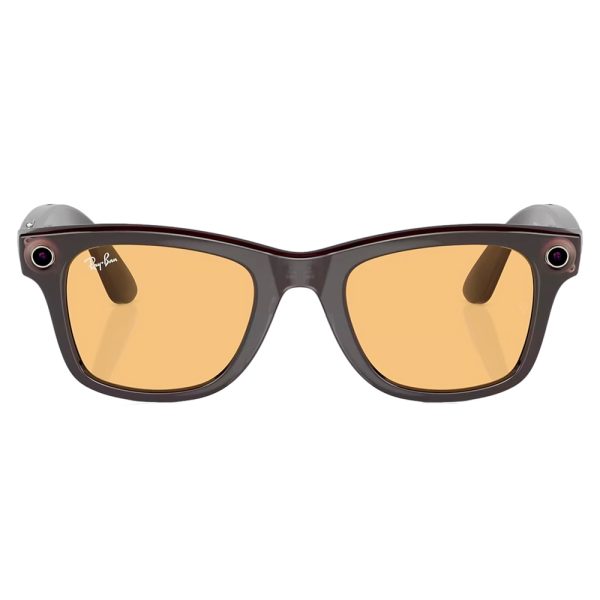 عینک هوشمند ری بن متا | RAY BAN | META Wayfarer مدل Shiny Rebel Black - Amber