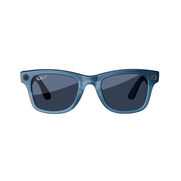 عینک هوشمند ری بن متا | RAY BAN | META Wayfarer مدل Matte Jeans Transparent - Polar Dusty Blue