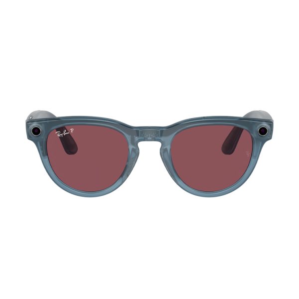 عینک هوشمند ری بن متا | RAY BAN | META HEADLINER مدل Shiny jeans - Polar Dusty Red