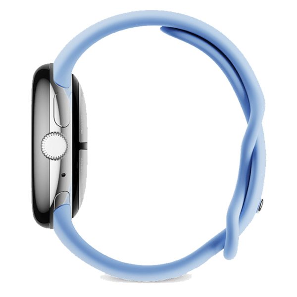 ساعت هوشمند گوگل پیکسل ۲ | Google Pixel Watch 2 رنگ نقره‌ای با بند آبی