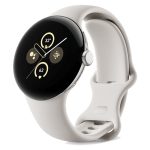 ساعت هوشمند گوگل پیکسل ۲ | Google Pixel Watch 2 رنگ نقره‌ای با بند کرم