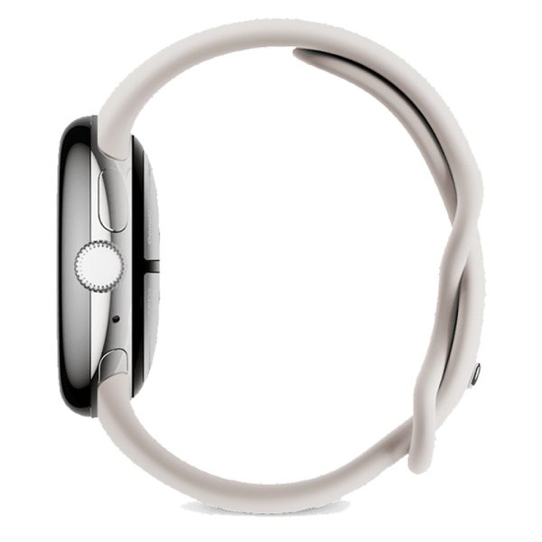 ساعت هوشمند گوگل پیکسل ۲ | Google Pixel Watch 2 رنگ نقره‌ای با بند کرم