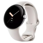 ساعت هوشمند گوگل پیکسل | Google Pixel Watch رنگ نقره‌ای با بند کرم
