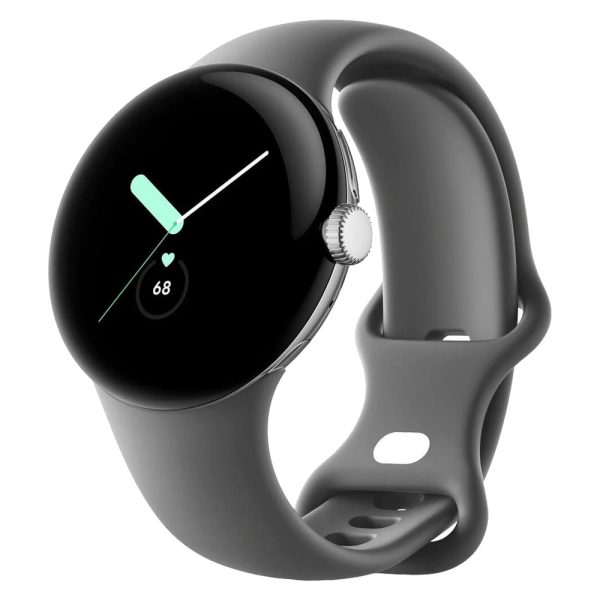ساعت هوشمند گوگل پیکسل | Google Pixel Watch رنگ نقره‌ای با بند خاکستری