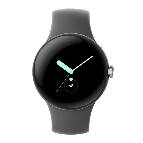 ساعت هوشمند گوگل پیکسل | Google Pixel Watch رنگ نقره‌ای با بند خاکستری