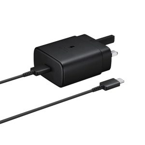 شارژر دیواری سامسونگ 45W سه پین مدل EP-TA845 توان 45 وات به همراه کابل تایپ سی