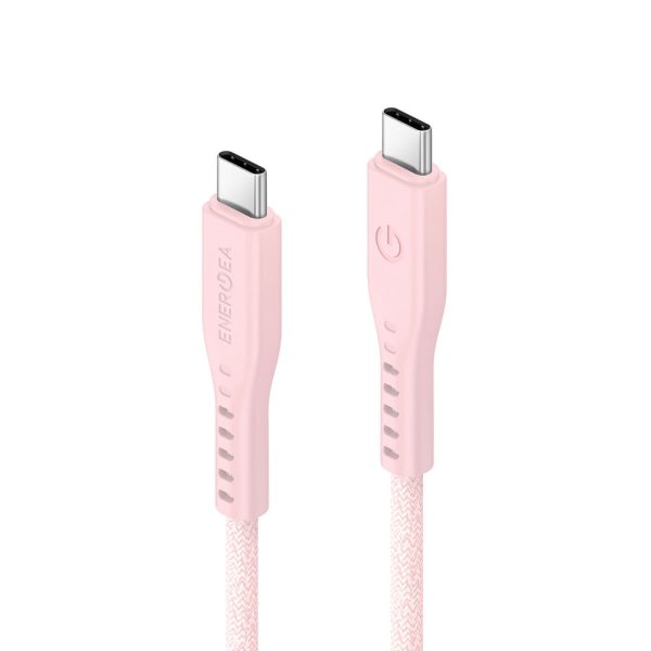 کابل USB-C 240W به USB-C انرژیا مدل FLOW رنگ صورتی طول ۱.۵ متری