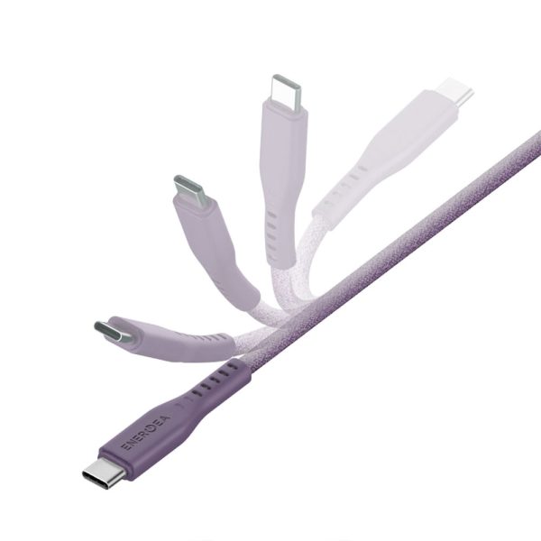 کابل USB-C 240W به USB-C انرژیا مدل FLOW رنگ بنفش طول ۱.۵ متری