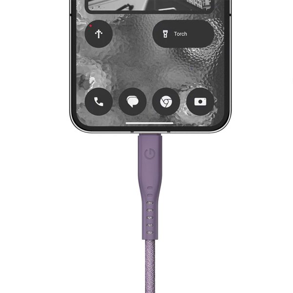 کابل USB-C 240W به USB-C انرژیا مدل FLOW رنگ بنفش طول ۱.۵ متری