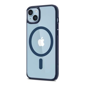 قاب Spigen های کپی مگ سیف دار Ultra Hybrid رنگ آبی مناسب برای iPhone 14 شفاف