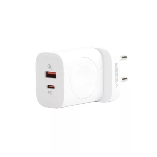 شارژر دیواری 20 وات وگر Veger Dual Port Wall Adaptor مدل W002E