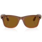عینک هوشمند ری بن متا | RAY BAN | META Wayfarer مدل Shiny Caramel Transparent - Polar Brown