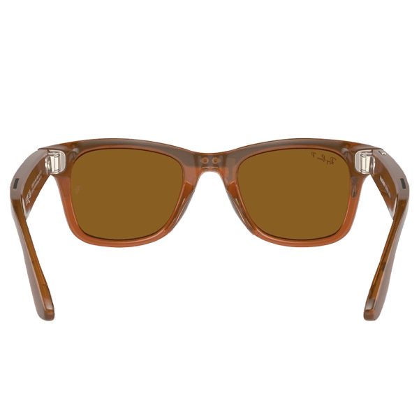عینک هوشمند ری بن متا | RAY BAN | META Wayfarer مدل Shiny Caramel Transparent - Polar Brown