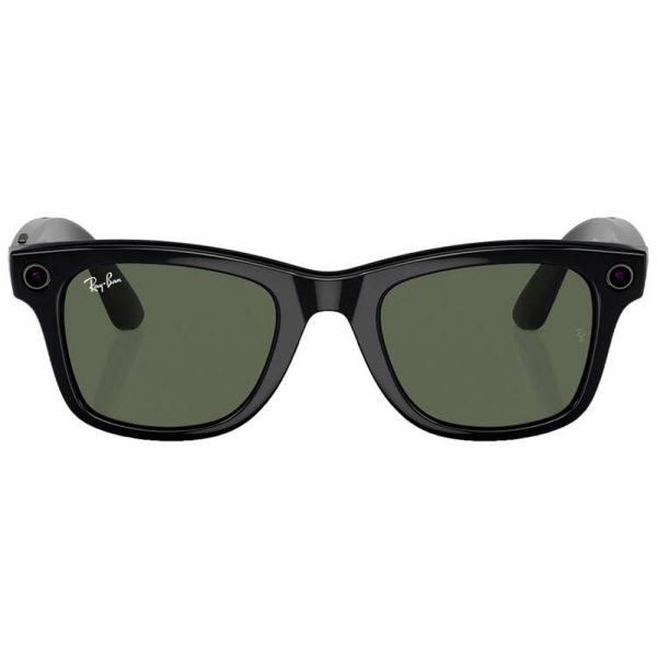 عینک هوشمند ری بن متا | RAY BAN | META Wayfarer مدل Shiny Black - Transition G15 Green
