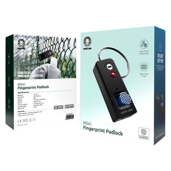 قفل اثر انگشتی گرین Green lion GNFPPDLK mini fingerprint padlock