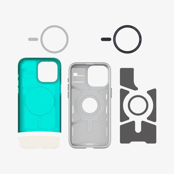 قاب آیفون ۱۵ پرو مکس اسپیگن Spigen Classic C1 (MagFit) for iPhone 15 Pro Max سبز آبی