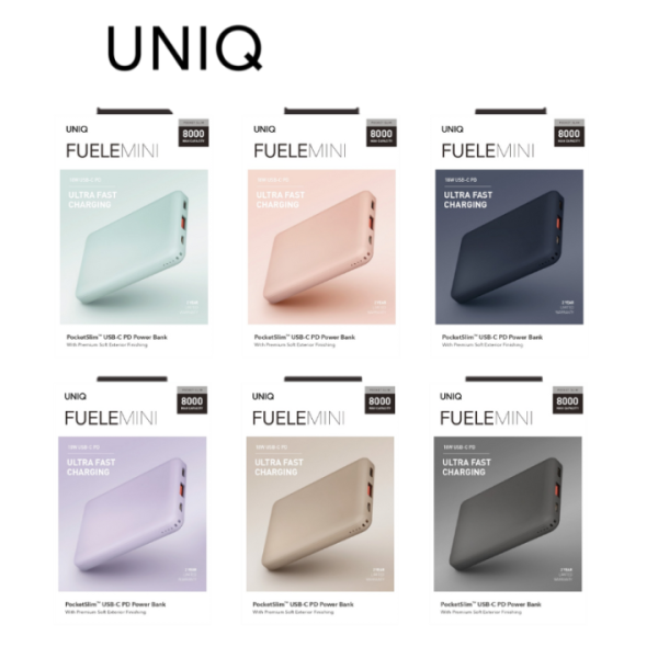 پاوربانک یونیک ۸ هزار مدل Uniq Fuele Mini 18W PD - سبز روشن