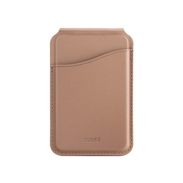 جاکارتی استند و آینه یونیک کوئل Esme Magnetic Cardholder with Mirror and Stand Coehl رنگ کرم تیره