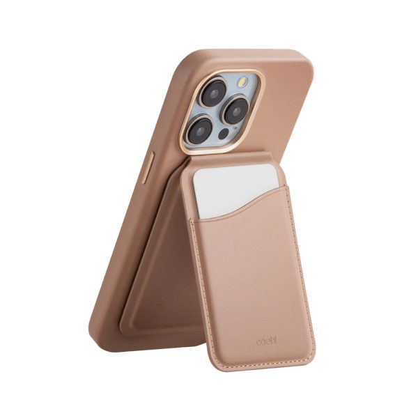 جاکارتی استند و آینه یونیک کوئل Esme Magnetic Cardholder with Mirror and Stand Coehl رنگ کرم تیره