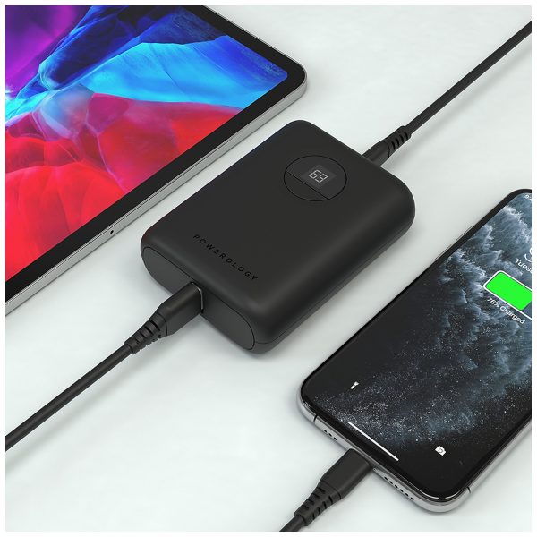 پاوربانک ۱۰۰۰۰ پاورولوژی مدل Powerology Ultra-Compact PD Power Bank-20W مشکی