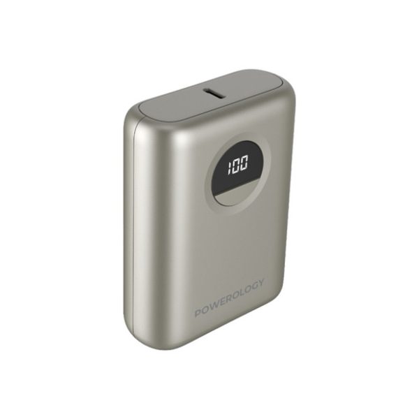 پاوربانک ۱۰۰۰۰ پاورولوژی مدل Powerology Ultra-Compact PD Power Bank-20W تیتانیوم