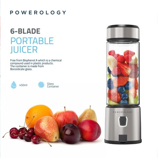آبمیوه گیر قابل حمل پاورولوژی مدل Powerology 6-Blade