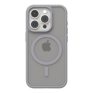 قاب دودی مات مگسیف دار مناسب برای iPhone ۱۵ Promax رنگ طوسی