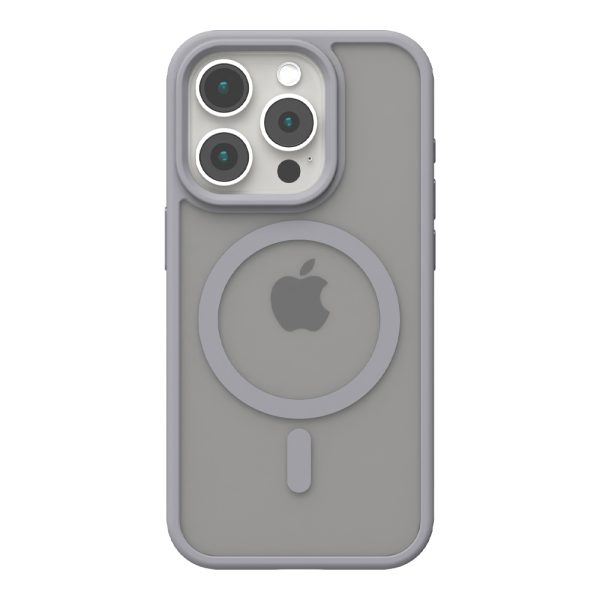قاب دودی مات مگسیف دار مناسب برای iPhone ۱۵ Promax رنگ طوسی