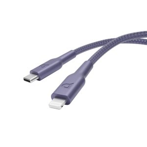 کابل شارژ سریع تایپ سی به لایتنینگ 60 وات 1.2 متری پاورولوژی P23BRCL12 بنفش