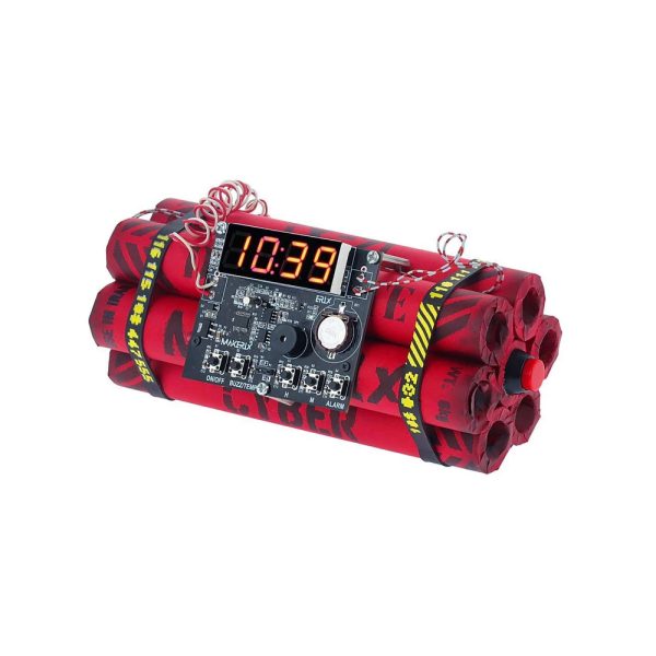 ساعت رومیزی طرح دینامیت Dynamite alarm clock رنگ قرمز