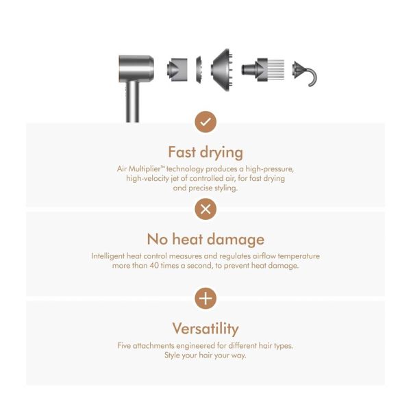 سشوار دایسون مدل Dyson Supersonic HD07 Nickel Copper (نقره‌ای | مسی)