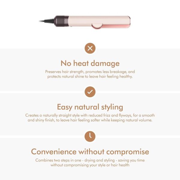 سشوار و صاف کننده مو دایسون مدل Dyson Airstrait HT01 Limited Edition-Ceramic Pink/Rose Gold (تولید محدود صورتی سرامیک/رز گلد)